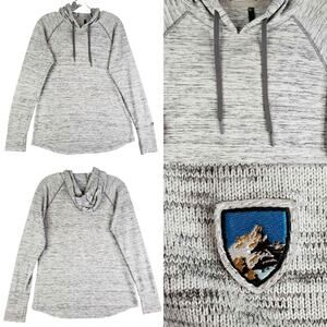 Kuhl Hoodie Womens Medium Gray Pullover Thumb Holes Thermal Hiking Outdoor